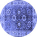 Round Oriental Blue Industrial Rug, urb2875blu