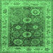 Square Oriental Emerald Green Industrial Rug, urb2875emgrn