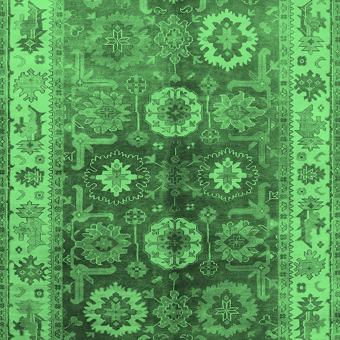 Machine Washable Oriental Emerald Green Industrial Area Rugs, wshurb2875emgrn
