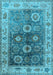 Machine Washable Oriental Light Blue Industrial Rug, wshurb2875lblu