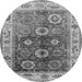 Round Oriental Gray Industrial Rug, urb2875gry