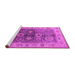 Sideview of Machine Washable Oriental Pink Industrial Rug, wshurb2875pnk