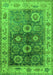 Machine Washable Oriental Green Industrial Area Rugs, wshurb2875grn