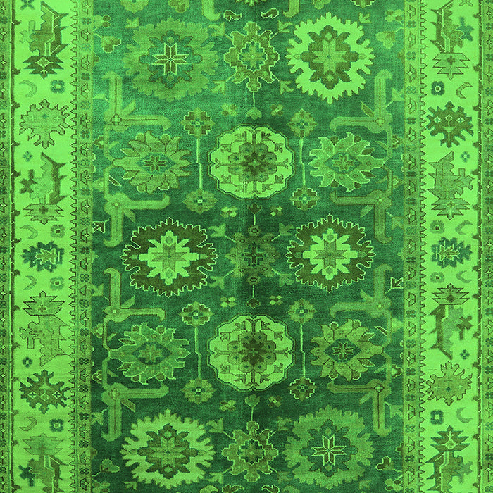 Machine Washable Oriental Green Industrial Area Rugs, wshurb2875grn