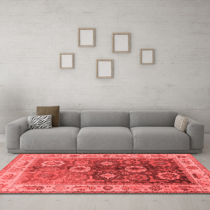 Industrial Red Washable Rugs