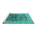 Sideview of Machine Washable Oriental Turquoise Industrial Area Rugs, wshurb2875turq