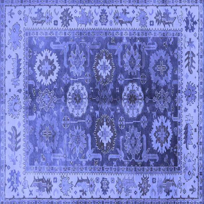 Square Machine Washable Oriental Blue Industrial Rug, wshurb2875blu