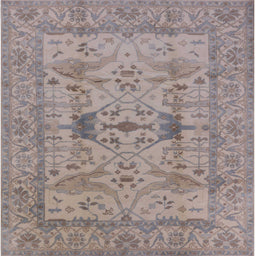 Square Mid-Century Modern Rose Purple Oriental Rug, urb2876