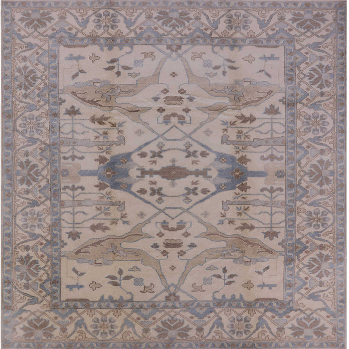 Square Mid-Century Modern Rose Purple Oriental Rug, urb2876