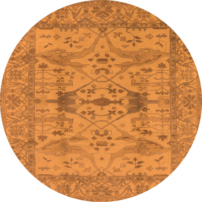 Round Oriental Orange Industrial Rug, urb2876org