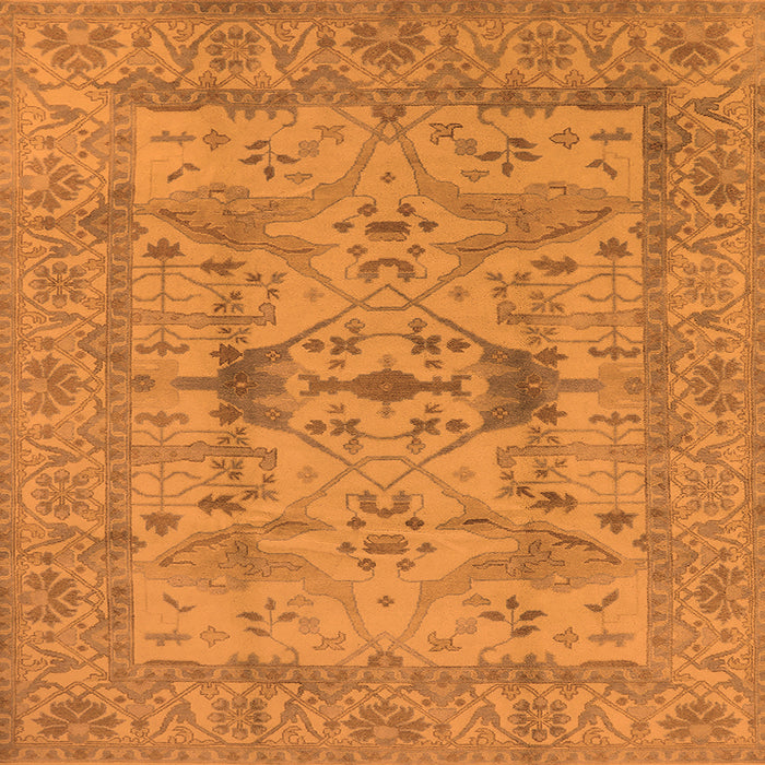 Square Oriental Orange Industrial Rug, urb2876org