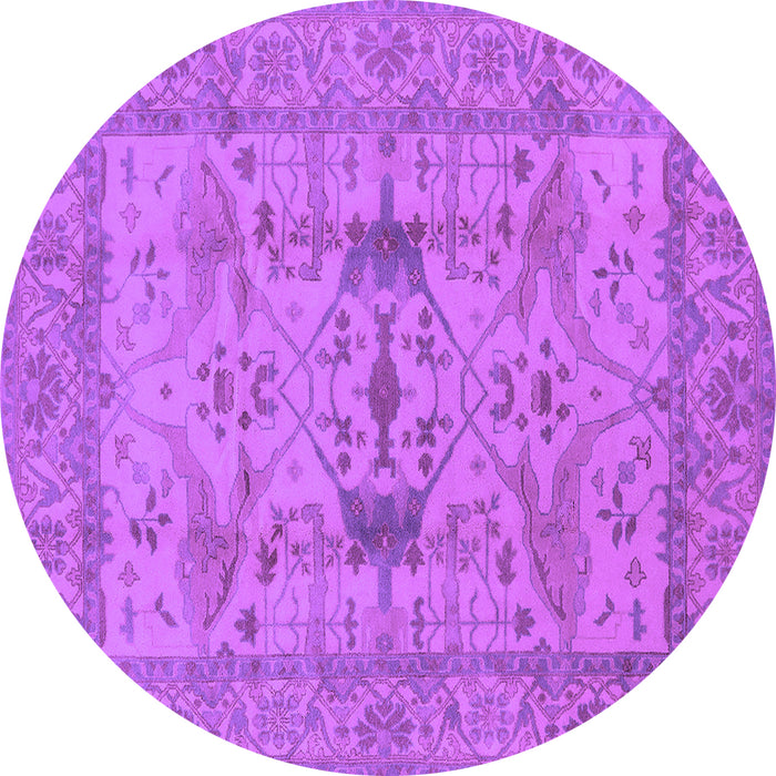 Round Oriental Purple Industrial Rug, urb2876pur