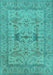 Machine Washable Oriental Turquoise Industrial Area Rugs, wshurb2876turq