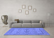 Machine Washable Oriental Blue Industrial Rug in a Living Room, wshurb2876blu