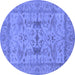 Round Oriental Blue Industrial Rug, urb2876blu