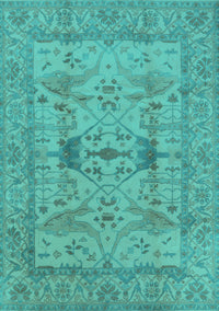 Oriental Turquoise Industrial Rug, urb2876turq