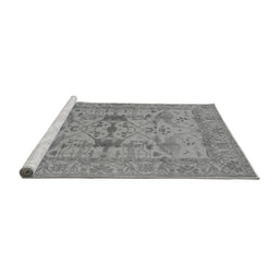 Sideview of Machine Washable Oriental Gray Industrial Rug, wshurb2876gry