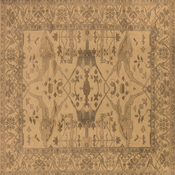 Square Oriental Brown Industrial Rug, urb2876brn