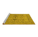 Sideview of Machine Washable Oriental Yellow Industrial Rug, wshurb2876yw