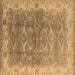 Square Oriental Brown Industrial Rug, urb2877brn