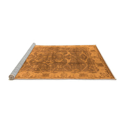 Sideview of Machine Washable Oriental Orange Industrial Area Rugs, wshurb2877org