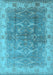 Machine Washable Oriental Light Blue Industrial Rug, wshurb2877lblu