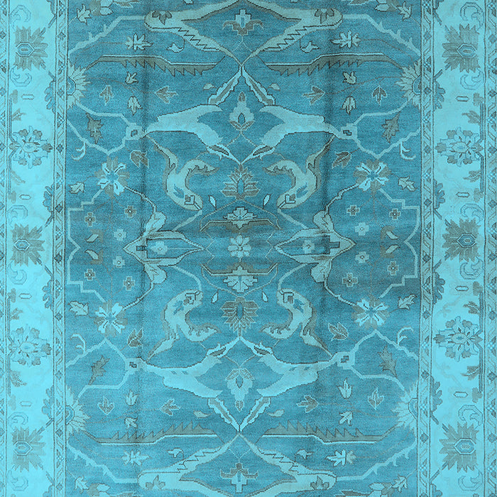 Machine Washable Oriental Light Blue Industrial Rug, wshurb2877lblu