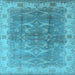 Square Oriental Light Blue Industrial Rug, urb2877lblu