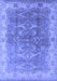 Machine Washable Oriental Blue Industrial Rug, wshurb2877blu