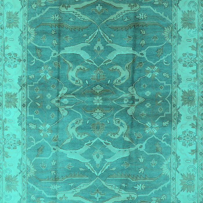Machine Washable Oriental Turquoise Industrial Area Rugs, wshurb2877turq
