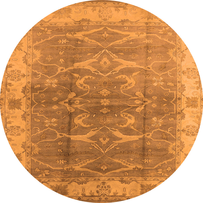 Round Oriental Orange Industrial Rug, urb2877org