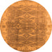 Round Oriental Orange Industrial Rug, urb2877org