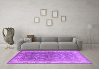 Machine Washable Oriental Purple Industrial Rug, wshurb2877pur