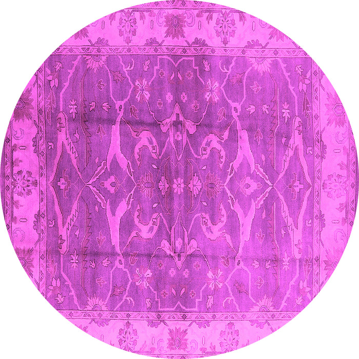Round Oriental Pink Industrial Rug, urb2877pnk
