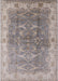 Mid-Century Modern Silver Pink Oriental Rug, urb2877