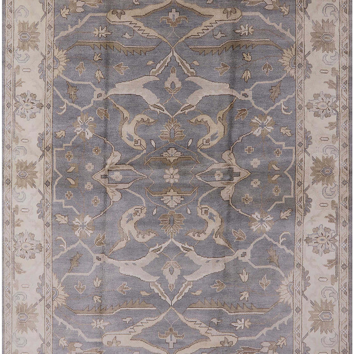 Mid-Century Modern Silver Pink Oriental Rug, urb2877