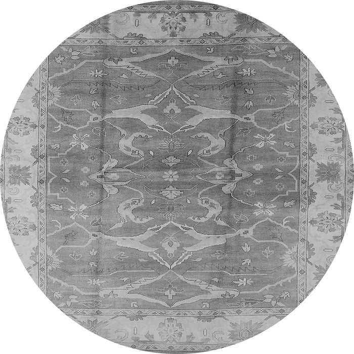 Round Oriental Gray Industrial Rug, urb2877gry