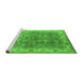 Sideview of Machine Washable Oriental Green Industrial Area Rugs, wshurb2877grn