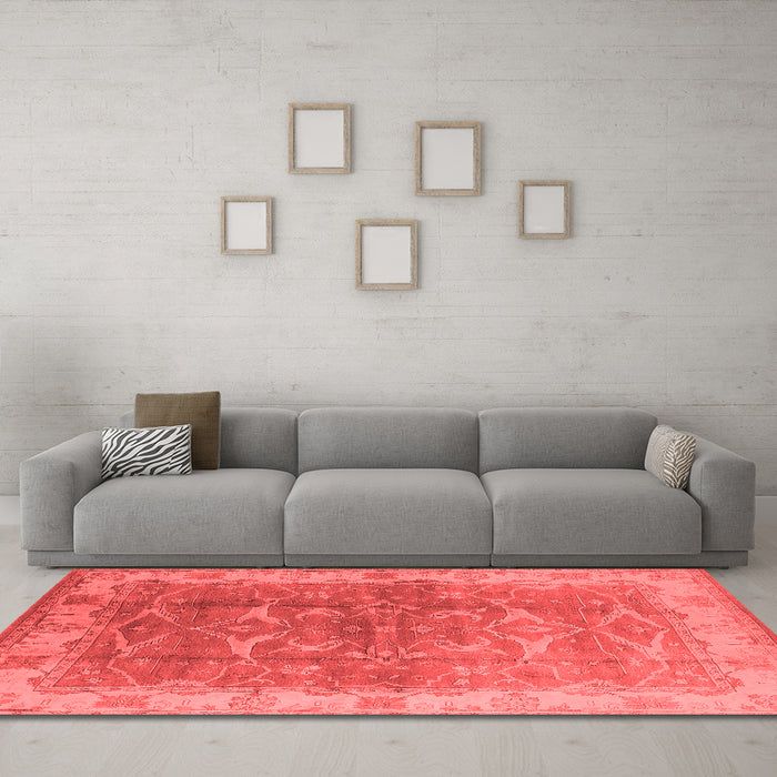 Industrial Red Washable Rugs