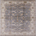 Square Mid-Century Modern Silver Pink Oriental Rug, urb2877