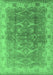 Machine Washable Oriental Emerald Green Industrial Area Rugs, wshurb2877emgrn
