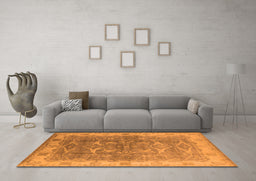 Machine Washable Oriental Orange Industrial Area Rugs in a Living Room, wshurb2877org