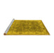 Sideview of Machine Washable Oriental Yellow Industrial Rug, wshurb2877yw