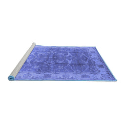 Sideview of Machine Washable Oriental Blue Industrial Rug, wshurb2877blu