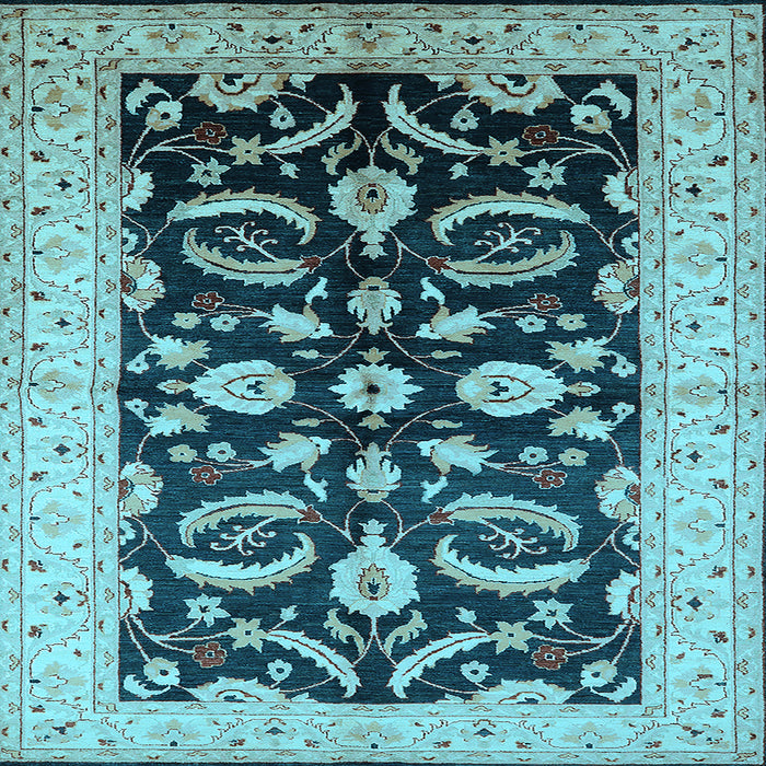 Square Oriental Light Blue Traditional Rug, urb2878lblu