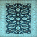 Square Machine Washable Oriental Light Blue Traditional Rug, wshurb2878lblu