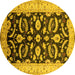 Round Oriental Yellow Traditional Rug, urb2878yw