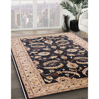 Mid-Century Modern Brown Oriental Rug, urb2878