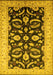 Machine Washable Oriental Yellow Traditional Rug, wshurb2878yw