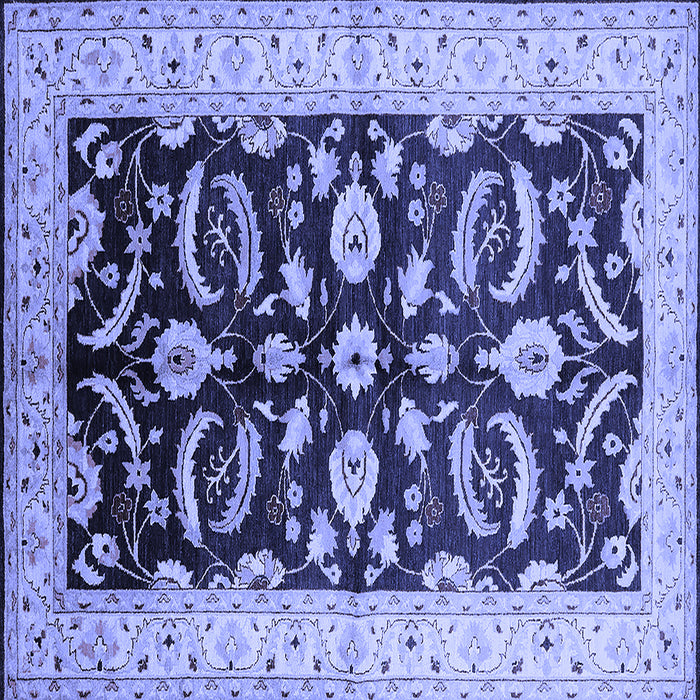 Square Machine Washable Oriental Blue Traditional Rug, wshurb2878blu